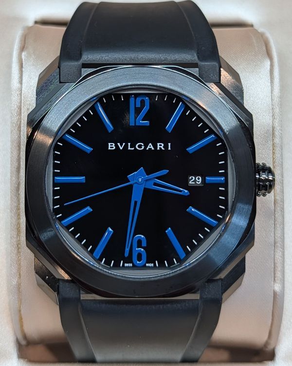 2017 Bvlgari Octo 41MM Black Dial Rubber Strap (102814)