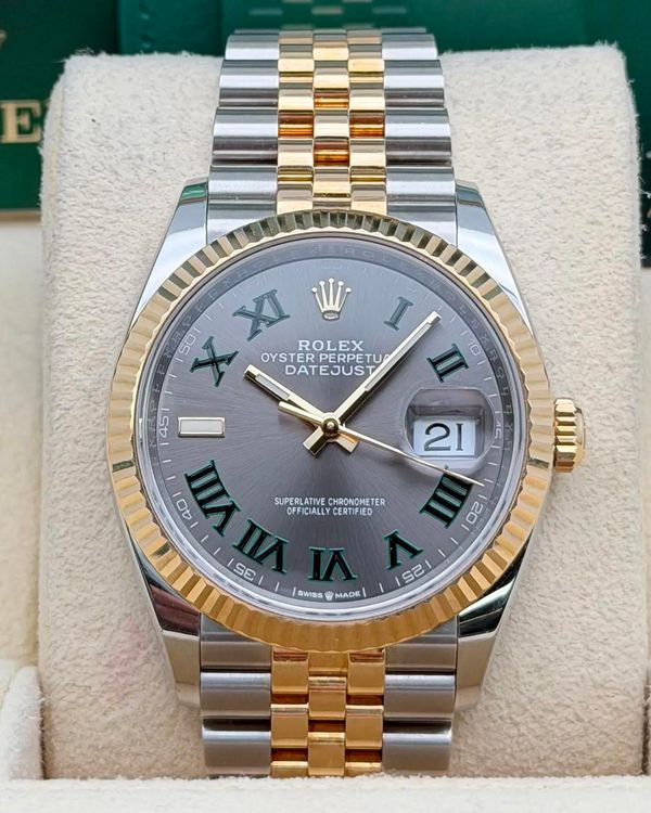 2023 Rolex Datejust "Wimbledon" 36MM Slate Dial Two-Tone Jubilee Bracelet (126233)