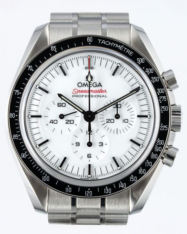 No Reserve - 2024 Omega Speedmaster Professional Moonwatch 42MM White Dial Steel Bracelet (310.30.42.50.04.001)