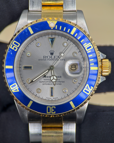 Rolex Submariner Date "Bluesy" 40MM Silver Dial Two-Tone Oyster Bracelet (16613)