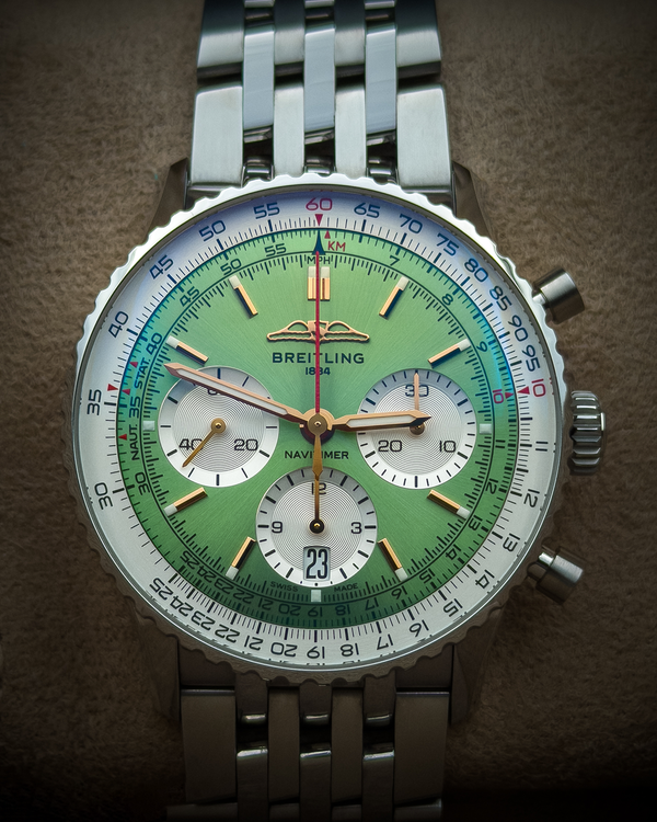 2023 Breitling Navitimer B01 Chronograph 41MM Green Dial Steel Bracelet (AB0139211L1A1)
