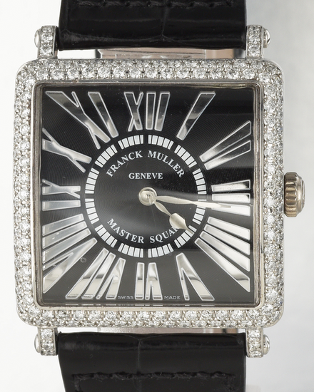 Franck Muller Master Square 32MM Black Dial Leather Strap (6002 M QZ)