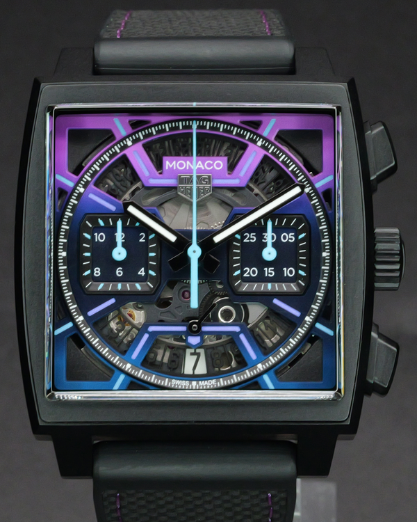 2026 Tag Heuer Monaco Chronograph 39MM Skeleton Dial Leather Strap (CBL218E.FT6312)