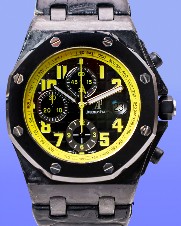 Audemars Piguet Royal Oak Offshore "Bumblebee" 42MM Black Dial Leather Strap (26176FO.OO.D101CR.02)
