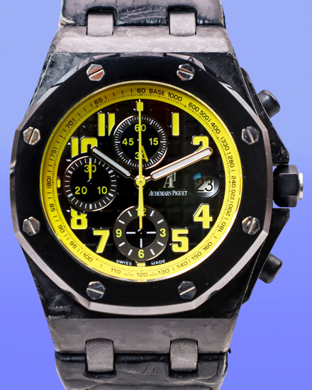 Audemars Piguet Royal Oak Offshore "Bumblebee" 42MM Black Dial Leather Strap (26176FO.OO.D101CR.02)
