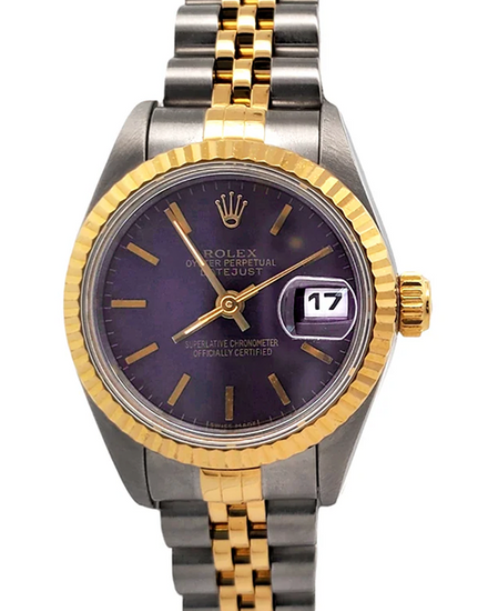 1995 Rolex Lady-Datejust 26MM Grape Dial Two-Tone Jubilee Bracelet (69173)