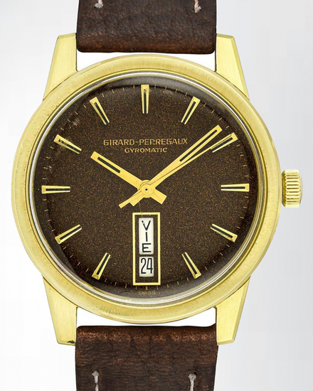 Girard Perregaux Vintage 34.5MM Brown Dial Aftermarket Leather Strap (9115FH)