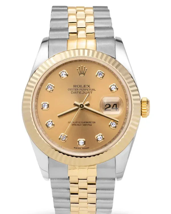 2008 Rolex Datejust 36MM Champagne Dial Two-Tone Jubilee Bracelet (116233)