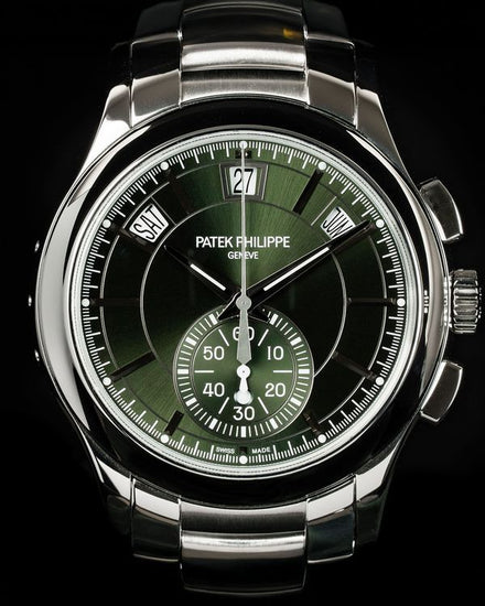 2024 Patek Philippe Annual Calendar Chronograph 42MM Green Dial Steel Bracelet (5905/1A-001)