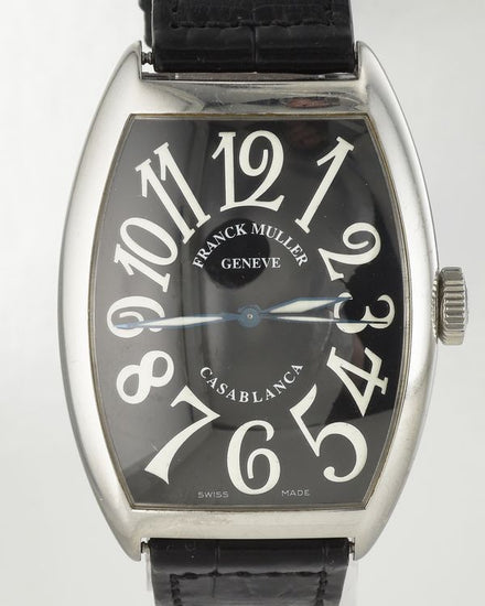 Franck Muller Casablanca 33.4MM Black Dial Leather Strap (6850MC)