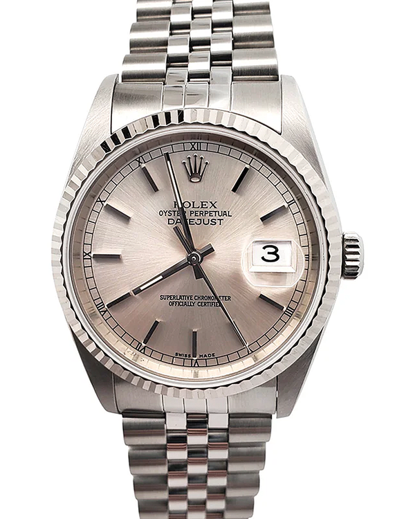 2003 Rolex Datejust 36MM White Dial Steel Jubilee Bracelet (16234)