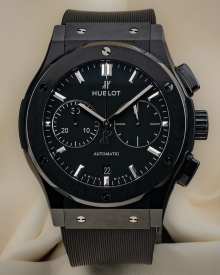2022 Hublot Classic Fusion Black Magic Chronograph 45MM Black Dial Rubber Strap (521.CM.1171.RX)