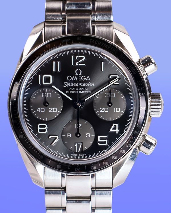 2013 Omega Speedmaster Date Chronograph 38MM Grey Dial Steel Bracelet (324.30.38.40.06.001))