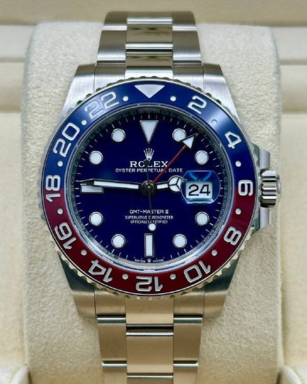 2024 Rolex GMT-Master II "Pepsi" 40MM Blue Dial White Gold Oyster Bracelet (126719BLRO)
