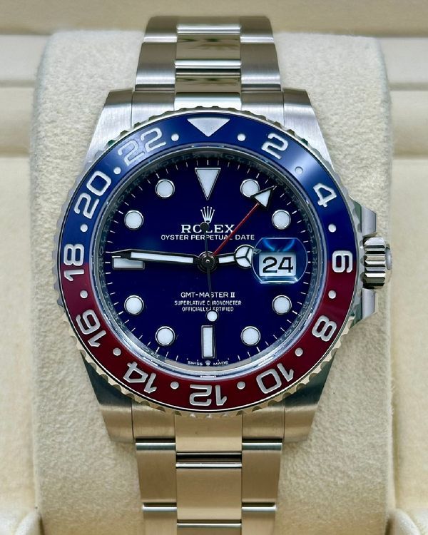 2024 Rolex GMT-Master II "Pepsi" 40MM Blue Dial White Gold Oyster Bracelet (126719BLRO)