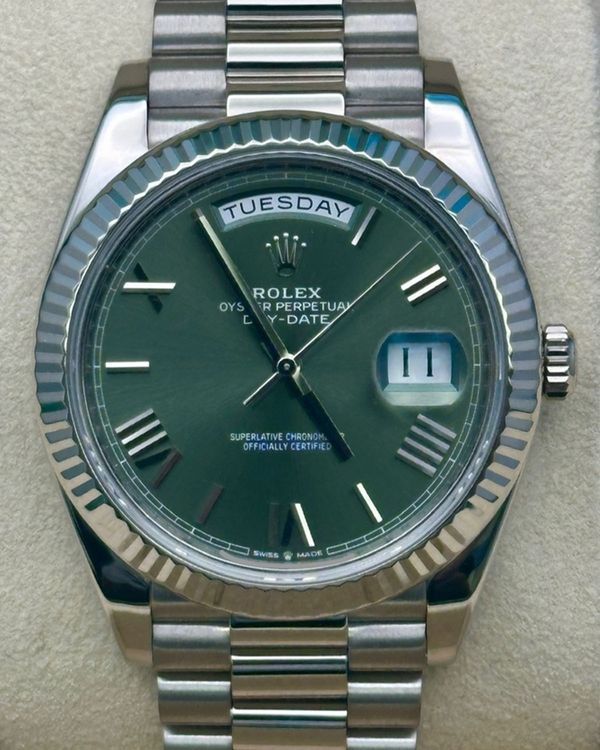 2024 Rolex Day-Date 40MM Green Dial White Gold President Bracelet (228239)