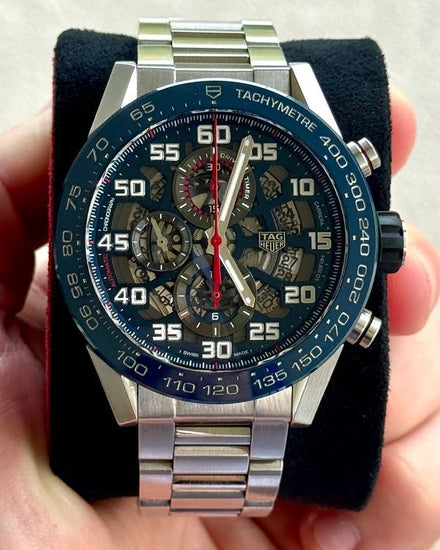 No Reserve - Tag Heuer Carrera "Red Bull Racing" 45MM Skeleton Dial Steel Bracelet (CAR2A1K.BA0703)
