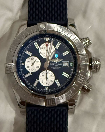 2019 Breitling Super Avenger II 48MM Blue Dial Rubber Strap (A1337111/C871)