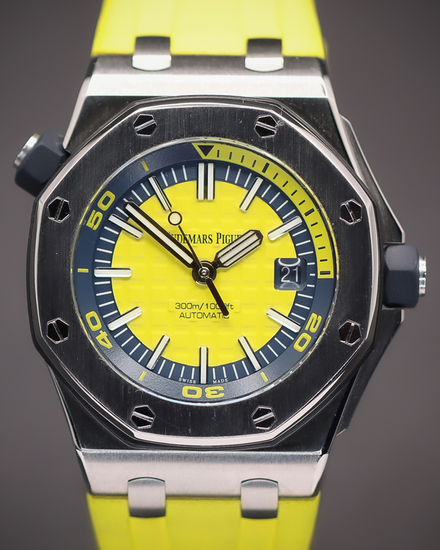 2017 Audemars Piguet Royal Oak Offshore Diver 42MM Yellow Dial Rubber Strap (15710ST.OO.A051CA.01)