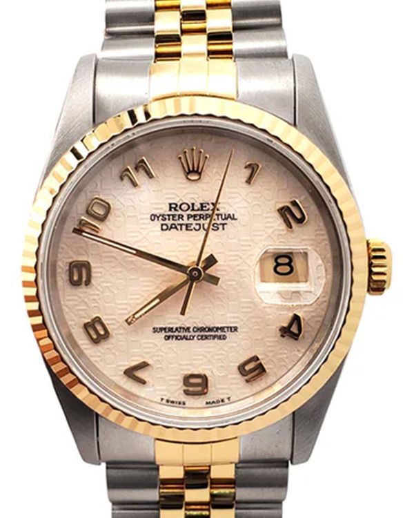 1993 Rolex Datejust 36MM Cream Jubilee Arabic Dial Two-Tone Jubilee Bracelet (16233)