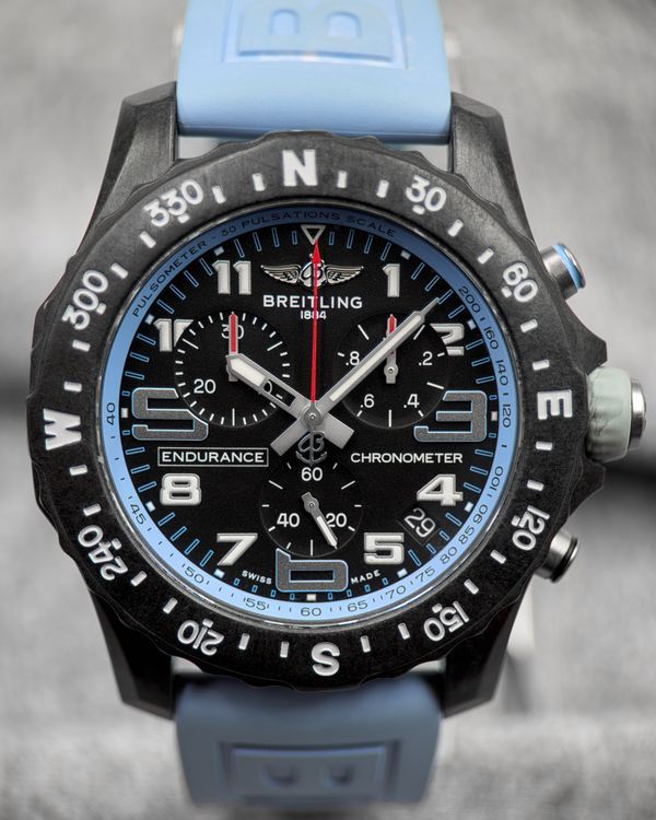 No Reserve - Breitling Endurance Pro 44MM Quartz Black Dial Rubber Strap (X82310)