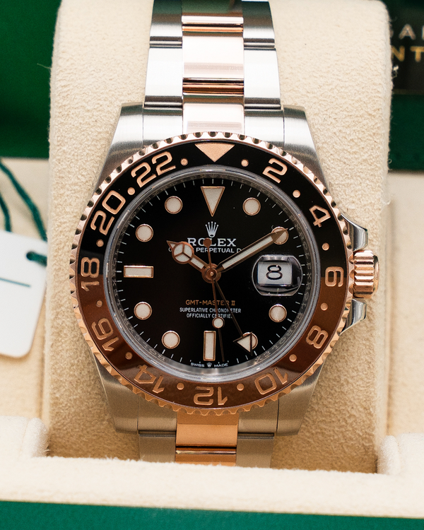 2022 Rolex GMT-Master II "Rootbeer" 40MM Black Dial Two-Tone Oyster Bracelet (126711CHNR)