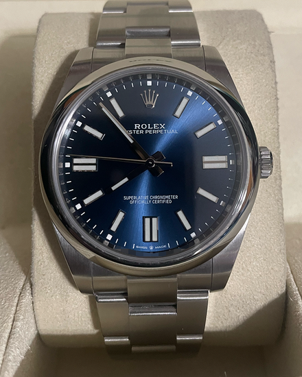 2023 Rolex Oyster Perpetual 41MM Blue Dial Oyster Bracelet (124300)