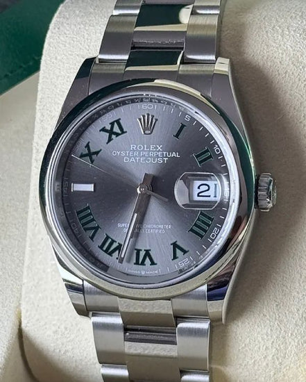 2025 Rolex Datejust "Wimbledon" 36MM Slate Dial Oyster Bracelet (126200)