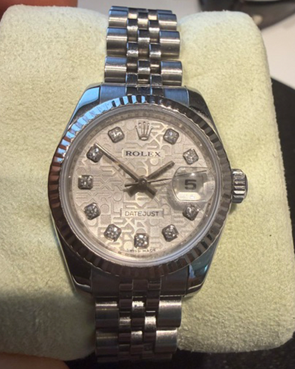 2007 Rolex Lady-Datejust 26MM Silver "Jubilee" Dial Super Jubilee Bracelet (179174)