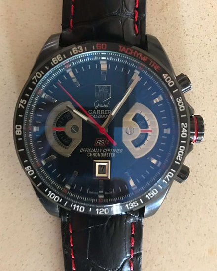 2016 Tag Heuer Carrera 43MM Black Dial Leather Strap (CAV518B.FC6237)