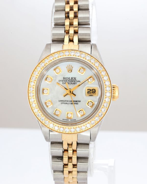 No Reserve - Rolex Lady-Datejust 26MM Aftermarket Mother of Pearl Dial Two-Tone Jubilee Bracelet (6917)