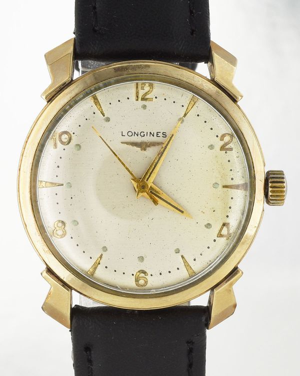 Longines Vintage 33.5MM Silver Dial Aftermarket Leather Strap (54028)