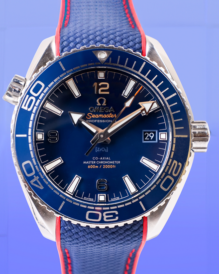 No Reserve - 2019 Omega Seamaster Planet Ocean 600M 43.5MM Blue Dial Rubber Strap (215.30.44.21.03.001)