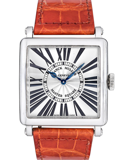 Franck Muller Master Square 36MM Quartz Silver Dial Leather Strap (6002 H QZ R)
