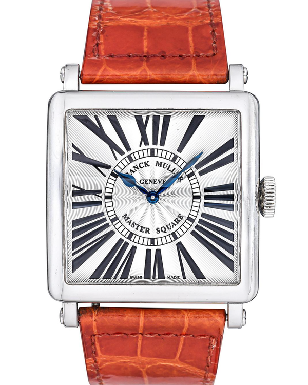 Franck Muller Master Square 36MM Quartz Silver Dial Leather Strap (6002 H QZ R)