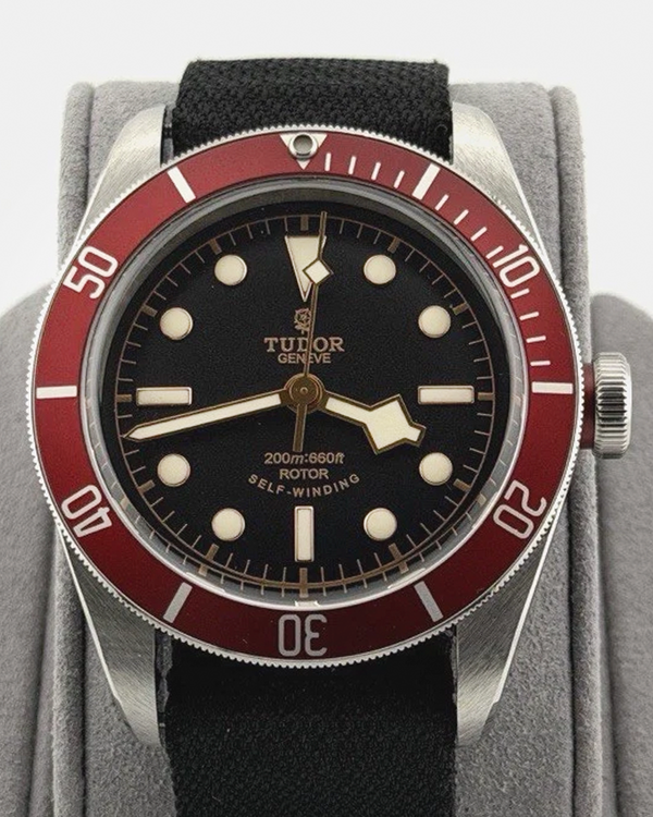 Tudor Black Bay Heritage “Smiley” 41MM Black Dial Canvas Strap (79220R)