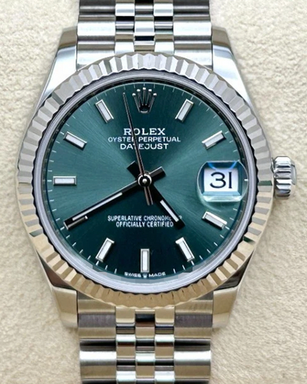 2023 Rolex Datejust 31MM Green Dial Super Jubilee Bracelet (278274)