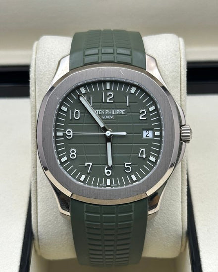 2021 Patek Philippe Aquanaut 42.2MM Green Dial Rubber Strap (5168G-010)