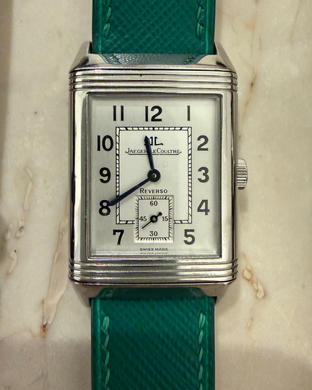 Jaeger-LeCoultre Reverso Grande Taille 26MM Silver Dial Aftermarket Leather Strap (Q2708410)
