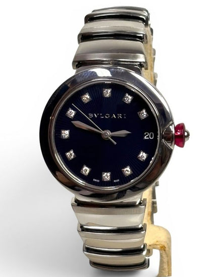 Bvlgari Lvcea 33MM Blue Dial Steel Brecelet (102564)