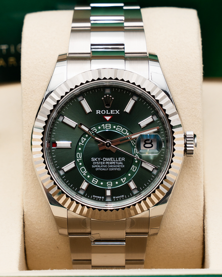 2026 Rolex Sky-Dweller 42MM Green Dial Oyster Bracelet (336934)