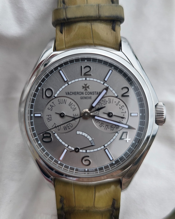 2021 Vacheron Constantin Fiftysix Day-Date 40MM Grey Dial Aftermarket Leather Strap (4400E/000A-B437)