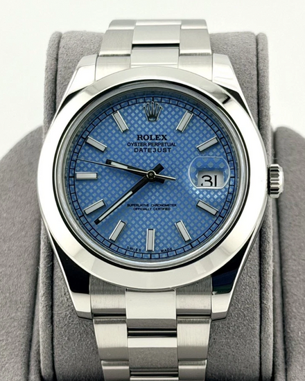 Rolex Datejust II 41MM Aftermarket Blue Dial Oyster Bracelet (116300)