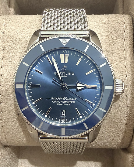 No Reserve - 2022 Breitling Superocean Heritage B20 44MM Blue Dial Steel Bracelet (AB2030161C1A1)