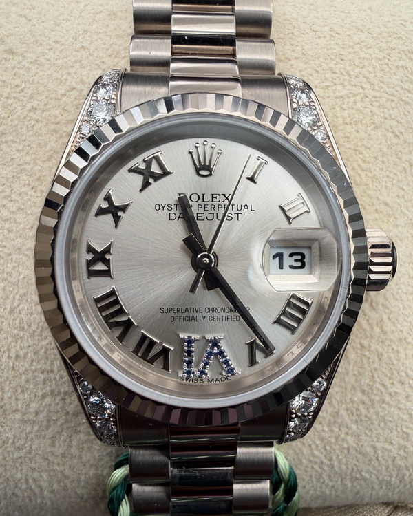 Rolex Datejust 26MM Silver Dial White Gold President Bracelet (179239)