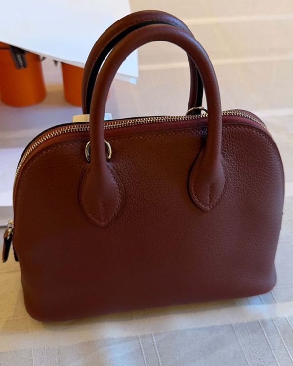 2026 Hermès Bolide 1923 Mini Rouge H 7.2 x 5.7 x 2.8IN Leather Palladium Hardware Leather Strap (H075180CK55)