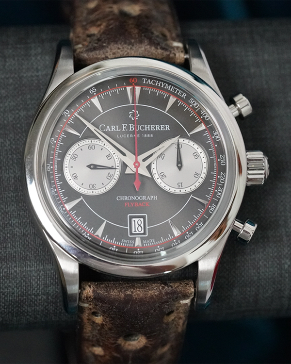 No Reserve - 2022 Carl F. Bucherer Manero Flyback 43MM Black Dial Leather Strap (00.10919.08.33.02)
