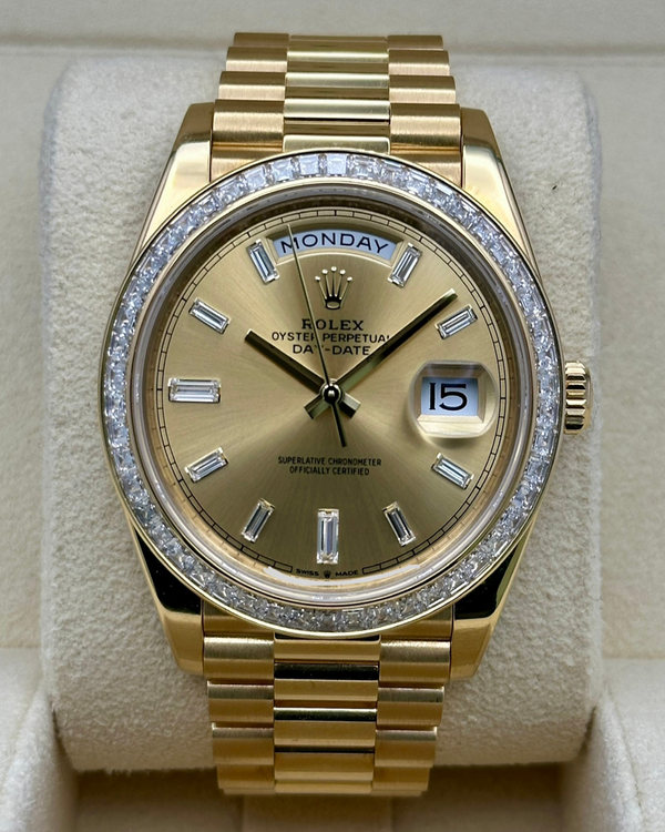2022 Rolex Day-Date 40MM Champagne Dial President Yellow Gold Bracelet (228348RBR)