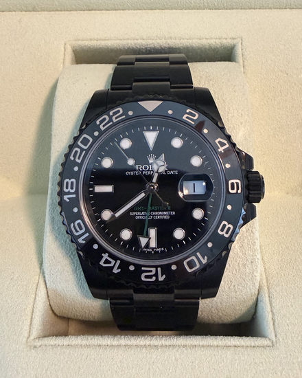 Rolex GMT-Master II 40MM Black Dial Aftermarket PVD Oyster Bracelet (116710LN)