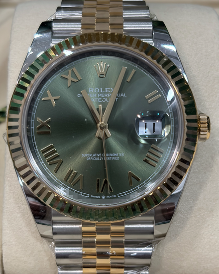 2026 Rolex Datejust 41MM Green Dial Two-Tone Jubilee Bracelet (126333)